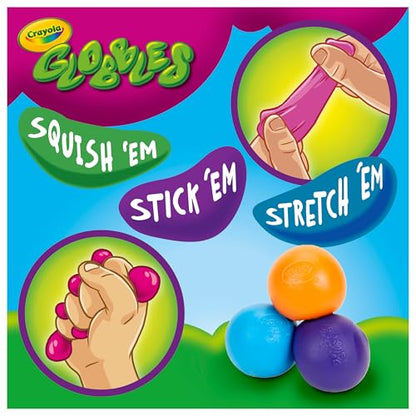 Crayola Globbles Squish Toys (16ct), Easter Egg Toy & Essential Easter Basket Stuffers, Sticky Stress Ball for Adults & Kids, Squishy Balls, Calming Sensory Gift for Stress Relief