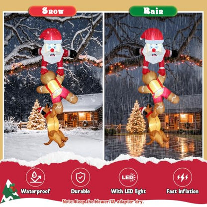 Inflatable Christmas Decorations 8FT Santa Gingerbread Dog Yard Display