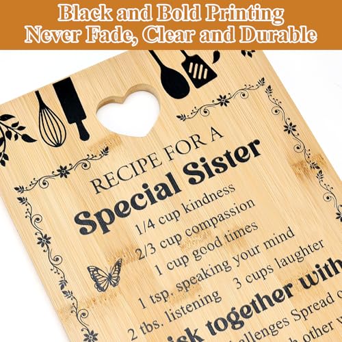 Personalized Sister Gift Cutting Board from Bamboo - Birthday & Holiday Gift from Sister - 13x8 Inches - Variation: Sister
