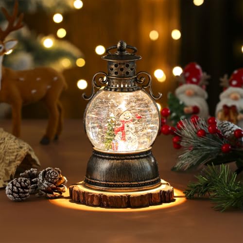 Christmas Snow Globe Lantern with Music & LED Lights - 9.6 Inch