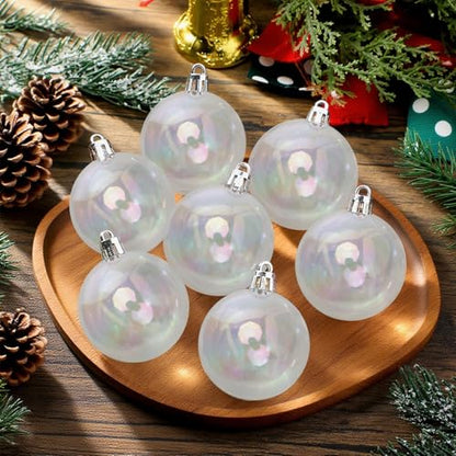 60PCS Iridescent Clear Ornament Balls Set - Halloween & Christmas Decor