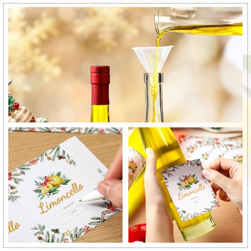 6 Pack 12 Oz Glass Bottles with Lids for Limoncello and Christmas Decorations