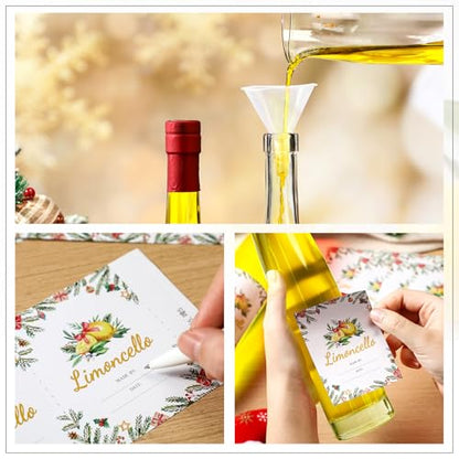 6 Pack 12 Oz Glass Bottles with Lids for Limoncello and Christmas Decorations