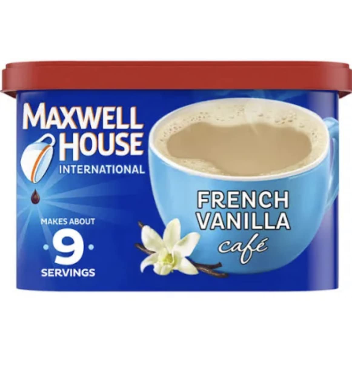 Maxwell House International French Vanilla Beverage Mix, 8.4 oz Tub, Pack of 4