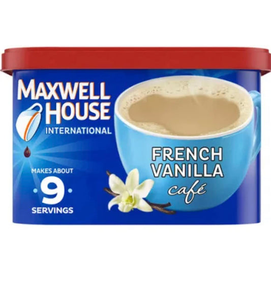 Maxwell House International French Vanilla Beverage Mix, 8.4 oz Tub, Pack of 4