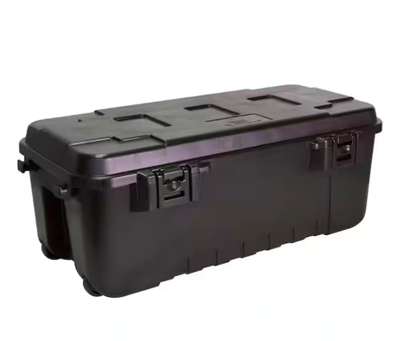 27-Gallon Waterproof Storage Box with Lockable Heavy-Duty Trunk NR49568