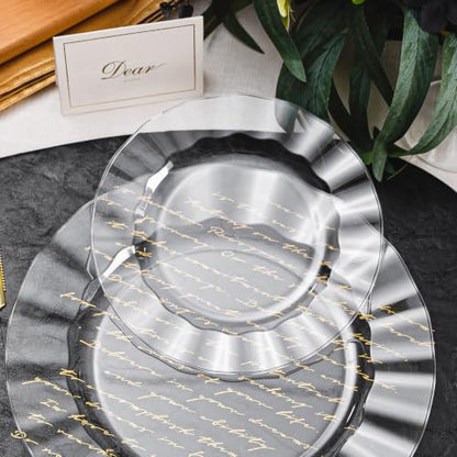 Clear Plastic Dessert Plates 7 Inch - Wave Edge, Pack of 72 - Variation: Clear / 7in