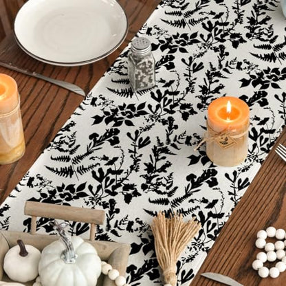 210 GSM Fall Table Runner 13x108 Inch Black Polyester for Home & Party Decor