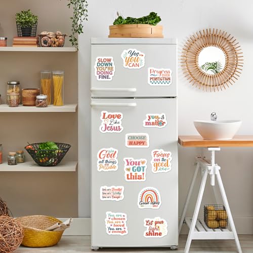 Inspirational Christian Fridge Magnets - 16 Pcs Boho Locker Decor (Variation: Inspirational Christian)