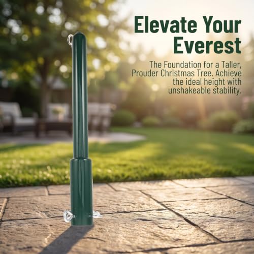 Christmas Tree Height Extender Metal Riser Pole with Screws - Green