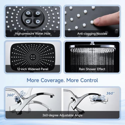 High Pressure Handheld Shower Head with Filter & Magnetic Docking - Chrome