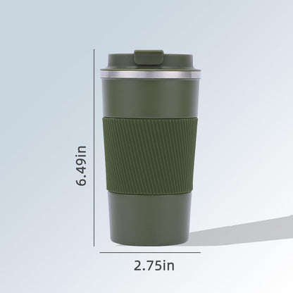 Skiennix Insulated Stainless Steel Coffee Tumbler - Reusable Hot & Iced Coffee Mug, 17 oz, Olive