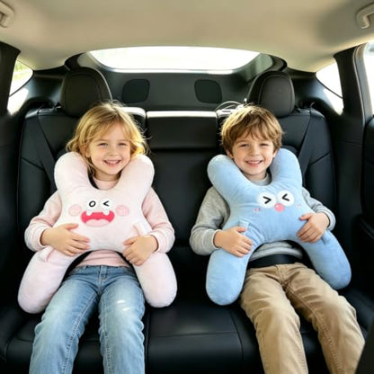 X-Shaped Car Sleeping Pillow for Travel Neck & Back Support - Blue