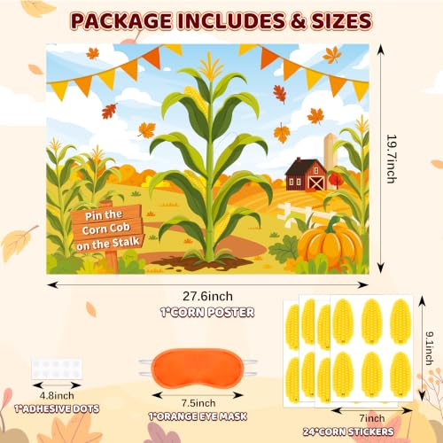 Fall Festival Pin the Corn Cob on the Stalk Game - Fall Variation