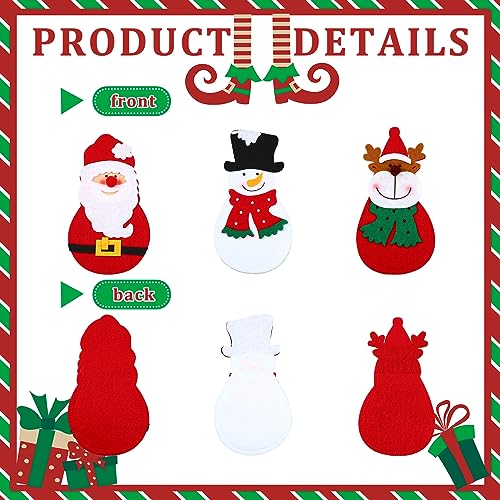 24 Pack Christmas Silverware Holders — Santa Snowman Reindeer Tableware Pouches