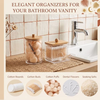 Water Hyacinth Wicker Bathroom Accessories Set, 4.5 Gallon Small Trash Can - Natural Finish