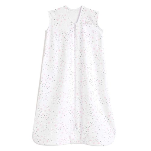 HALO SleepSack, 100% Cotton Wearable Blanket, Swaddle Transition Sleeping Bag, TOG 0.5, Midnight Moons-pink, Small, 0-6 Months