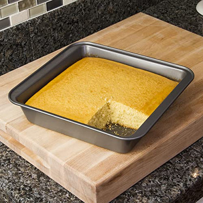 Ecolution Bakeins Cookware Non-Stick Heavy Duty Carbon Steel, Square 9”, Gray