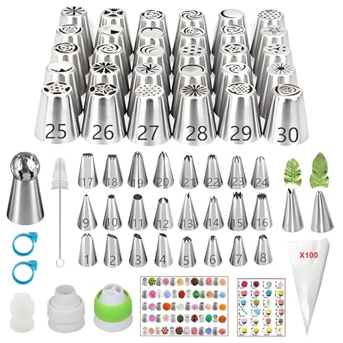 Russian Piping Tips Set 166 Pcs Baking Decorating Tools for Cakes