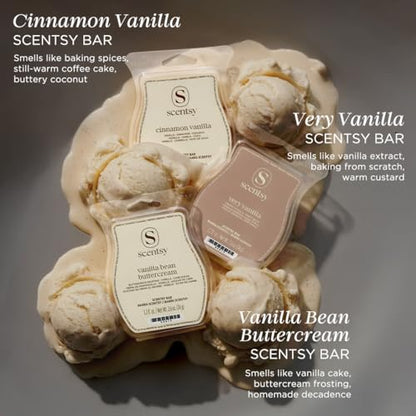 Scentsy Wax Melts Beyond Vanilla 3-Bar Set - Paraffin Cubes for Warmers
