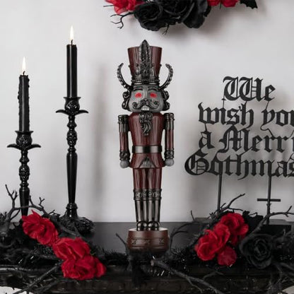 Gothic Krampus Nutcracker Figurine - Dark Holiday Christmas Decor