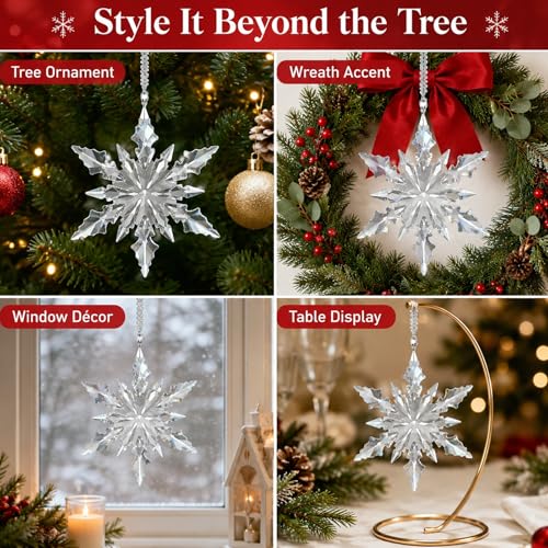 Large Crystal Snowflake Christmas Ornament Hanging Decor