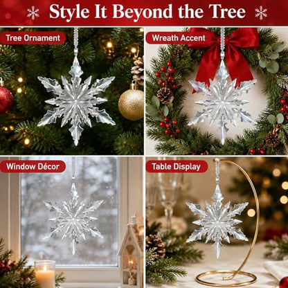 Large Crystal Snowflake Christmas Ornament Hanging Decor