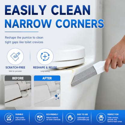 8 Pack Pumice Stone Toilet Cleaner with 2 Long Handle Replacements