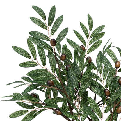 Mediterranean Faux Olive and Lemon Branches Set - 24 Inch Decorative Flowers for Weddings & Home Decor (6 Olive Stems + 3 Lemon Branches)