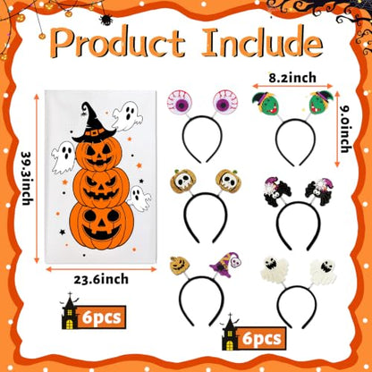 Halloween Potato Sack Race Bags with Headbands - Pumpkin Ghost Theme Party Supplies