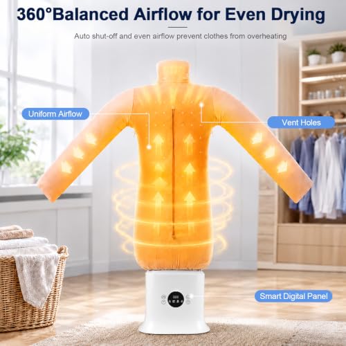 Automatic Clothes Dryer and Wrinkle Remover for Shirts & Pants - Portable Hands-Free Inflatable Garment Steamer
