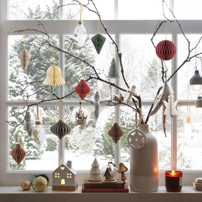 Draupnir 10-Piece 3D Honeycomb Christmas Tree Ornaments Hanging Decorations
