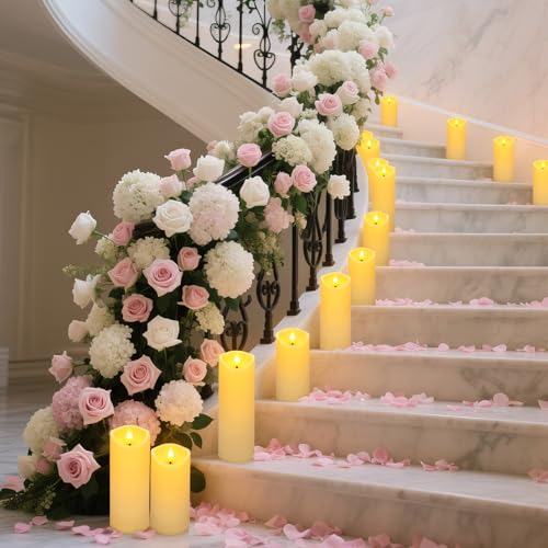 72-Pack Ivory Flameless Candles LED Pillar Set with Remote Timers - Variation of THIS listing