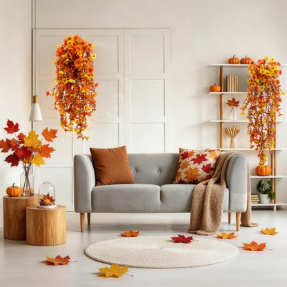 Artificial Fall Mum Flowers for Outdoor & Indoor Decor, UV Resistant, 2 Pack
