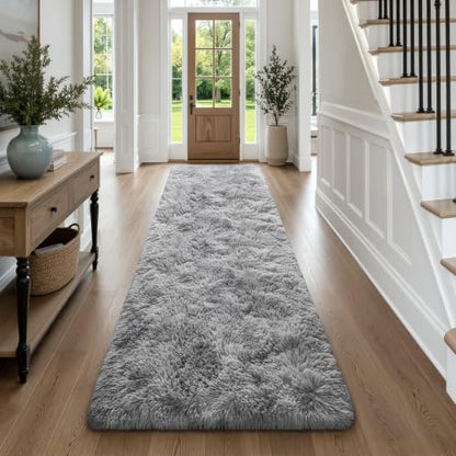 Grey Deerhoo 2x6 Runner Rug for Hallways and Bedroom - Soft Plush Fuzzy