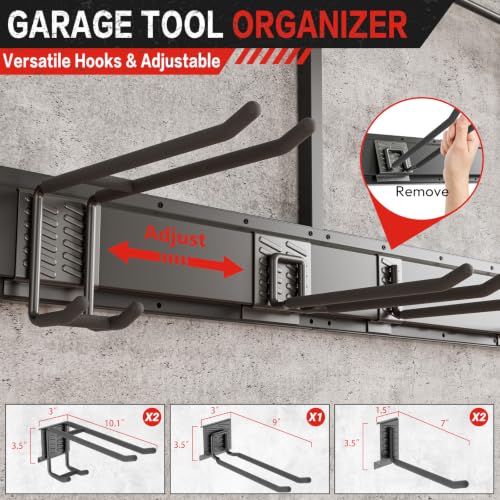 32-Inch Garage Wall Organizer with Shelves, Hooks & Heavy Duty Metal Storage