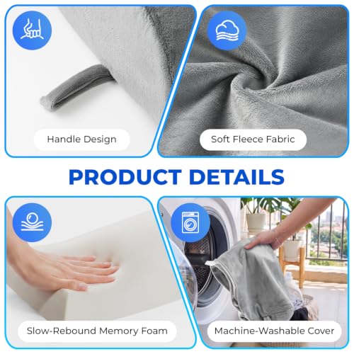 Knee Pillow for Back Sleeping - Memory Foam Leg Support for Lower Back Pain