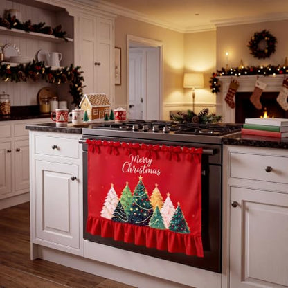 Fall Oven Skirt Pumpkin Oven Curtain 4-Piece Seasonal Kitchen Decor - Fall Style