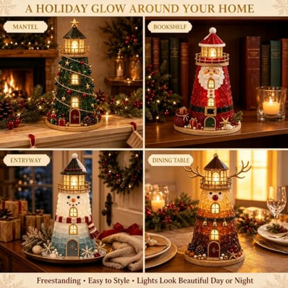 DIY Christmas Lighthouse Kit - 3D Lighted Sea Glass Holiday Craft B