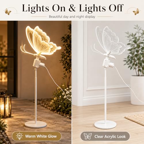 16in LED Moving Butterfly Floor Lamp with Adjustable Height - Warm Variation