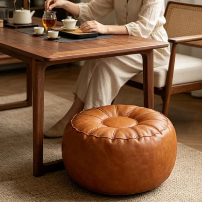 Unstuffed Pumpkin Shape Footrest Cover - Orange Cushion for Living Room