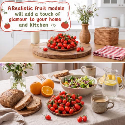 Artificial Red Cherry Tomatoes Set - Realistic Faux Fruit Decor, 100 Pcs