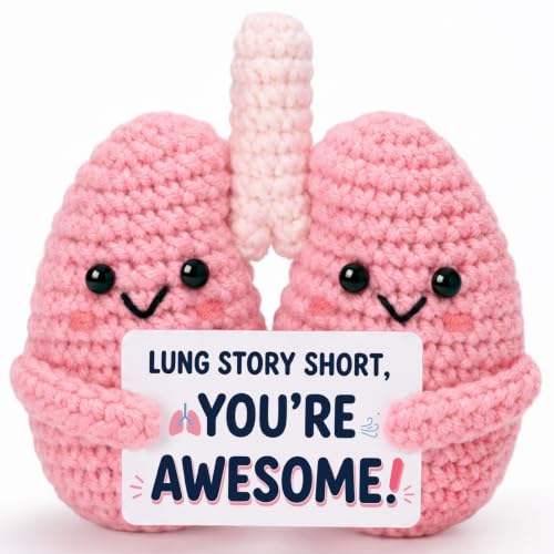 Respiratory Therapist Gift - Handmade Crochet Pink Lung Plush for Medical Professionals