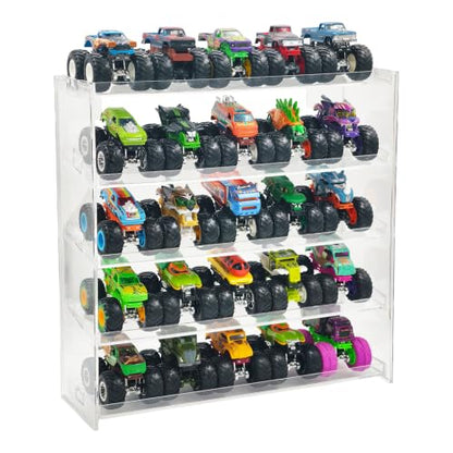 Monster Trucks Display Case for 1:64 Scale Toy Storage Organizer Shelf