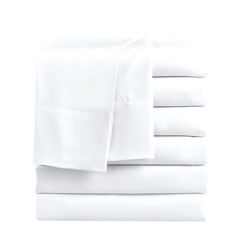 FreshCulture Twin Flat Sheets Only, Pack of 6, Soft Microfiber Bedding Sheets for Home, Salons, Hotels, Bulk Flat Sheets Only Twin Size (White)