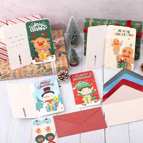 WSICSE 30PCS Christmas Money Holders for Cash, 6 Styles Christmas Money Envelopes with Stickers for Cash Greeting Cards Coupons Greetings