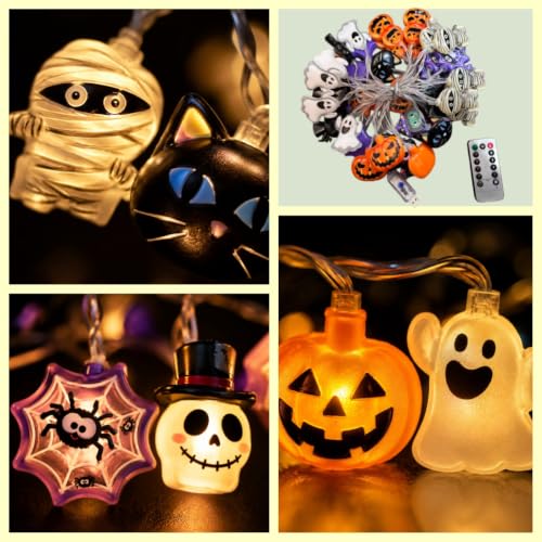Halloween String Lights 19.7ft with 40 Colorful LEDs & 8 Modes - USB Powered - Variation of 40