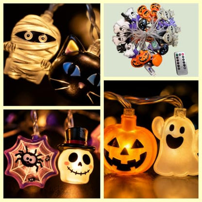 Halloween String Lights 19.7ft with 40 Colorful LEDs & 8 Modes - USB Powered - Variation of 40