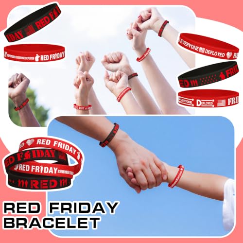 Red Friday Wristbands 50 Pcs Remember Everyone Deployed Support Bracelets - Variation of THIS listing