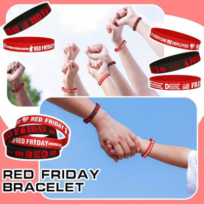 Red Friday Wristbands 50 Pcs Remember Everyone Deployed Support Bracelets - Variation of THIS listing